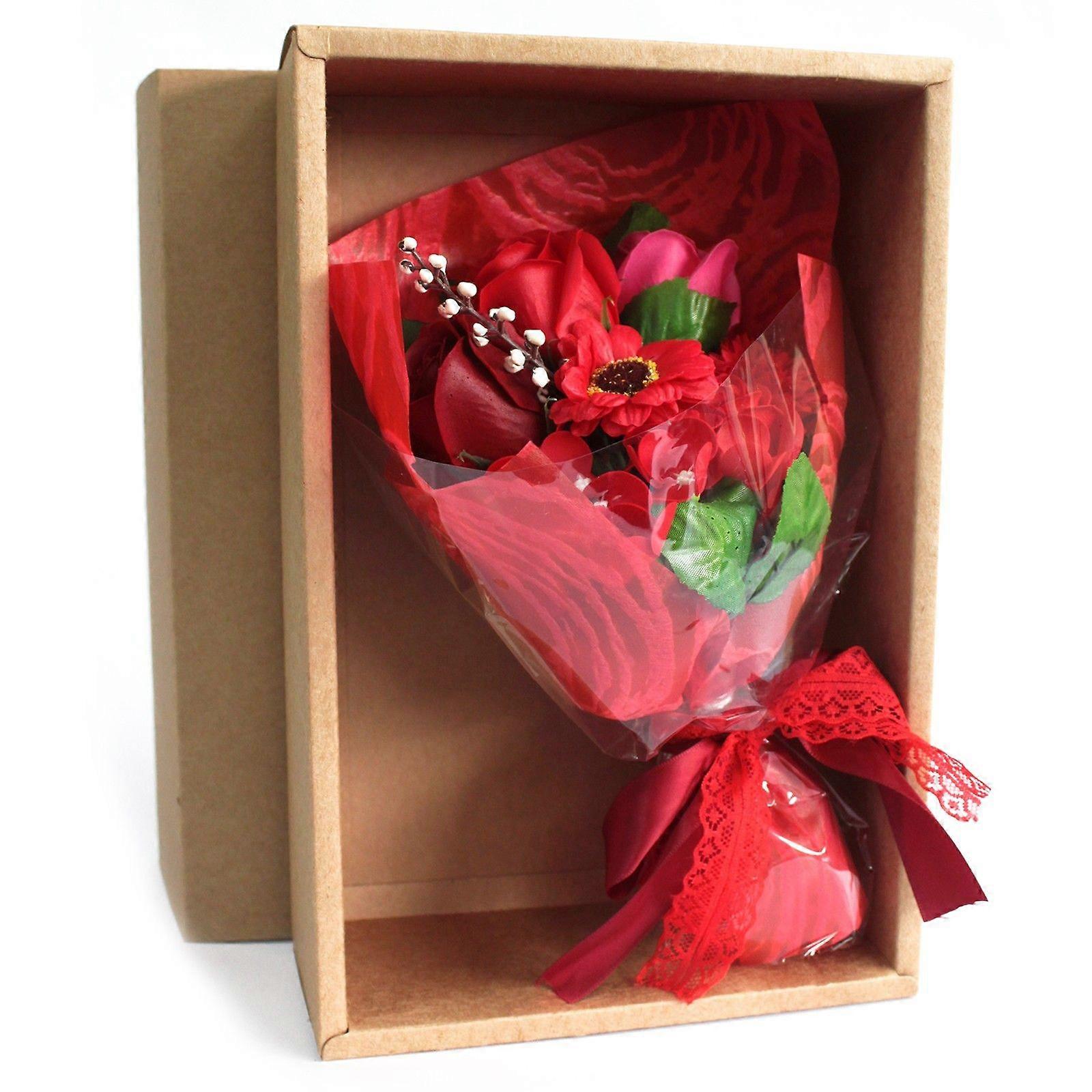 Boxed Hand Soap Flower Bouquet- Red X 1
