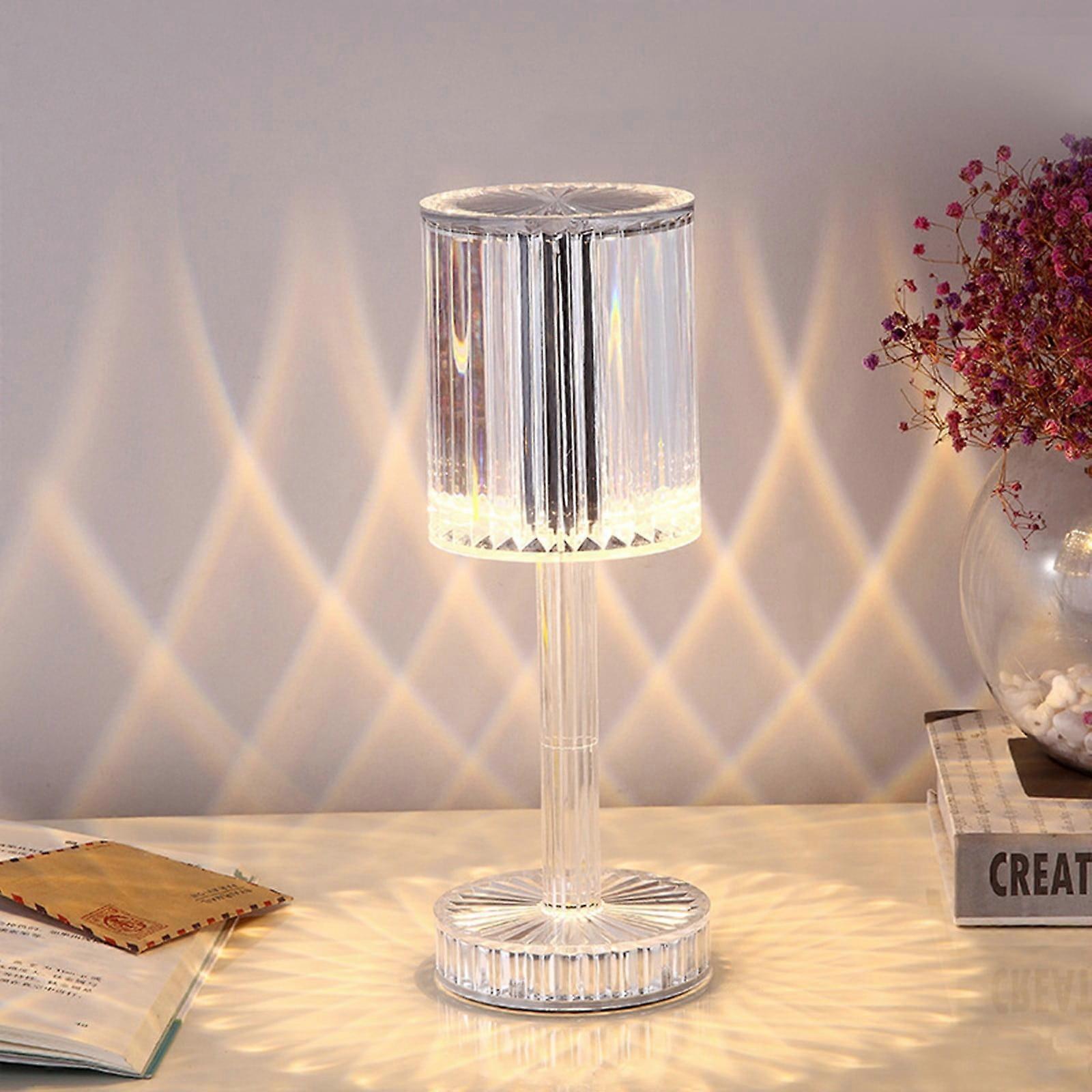 Touching Control Crystal Lamp Crystal Cordless Table Lamp With Touching Control USB Port 3-Way Dimmable Bedside Nightstand Lamp