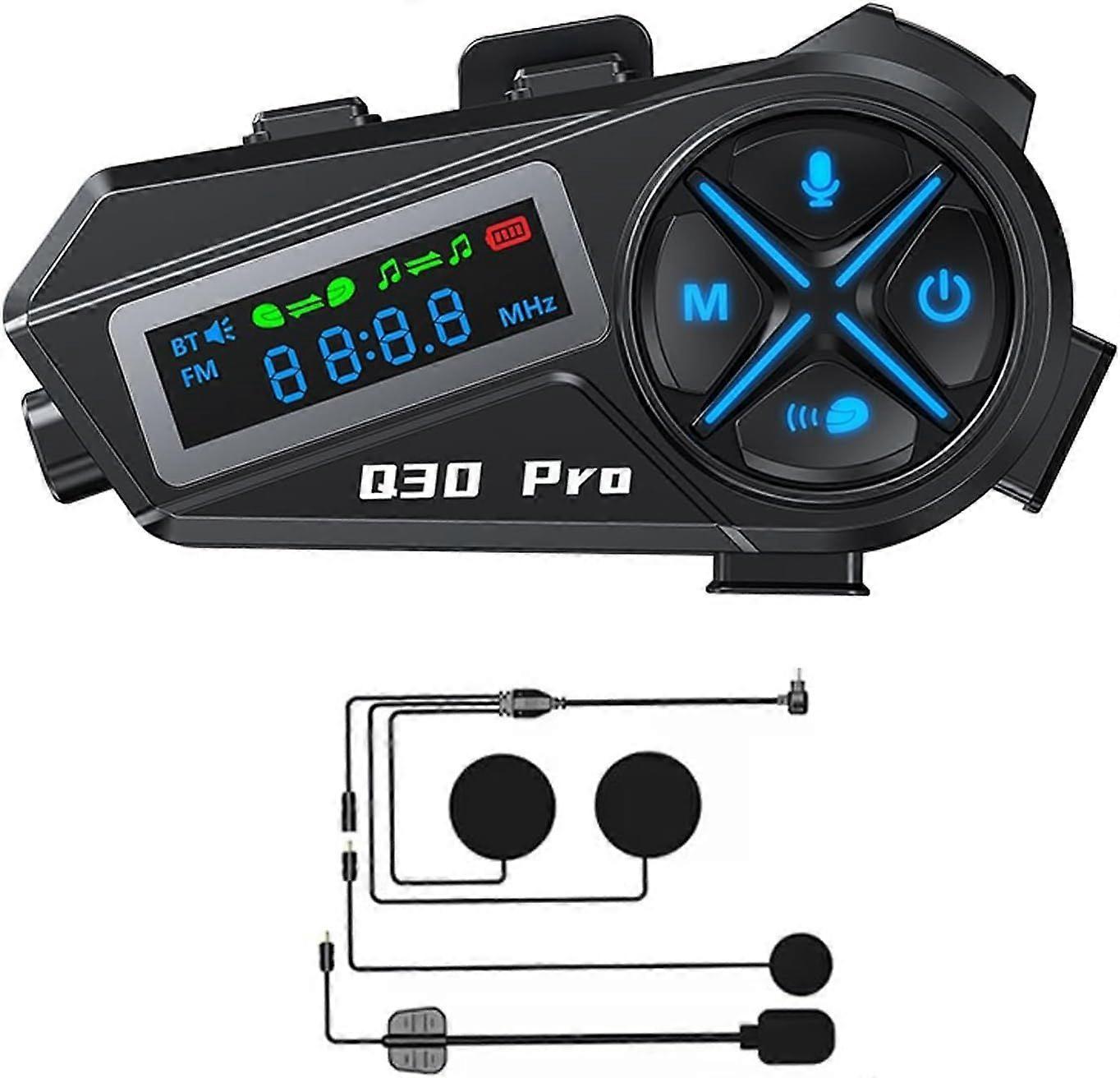 Motorcycle Helmet Bluetooth Intercom with 500m Intercom Range and 2-in-1 Microphone