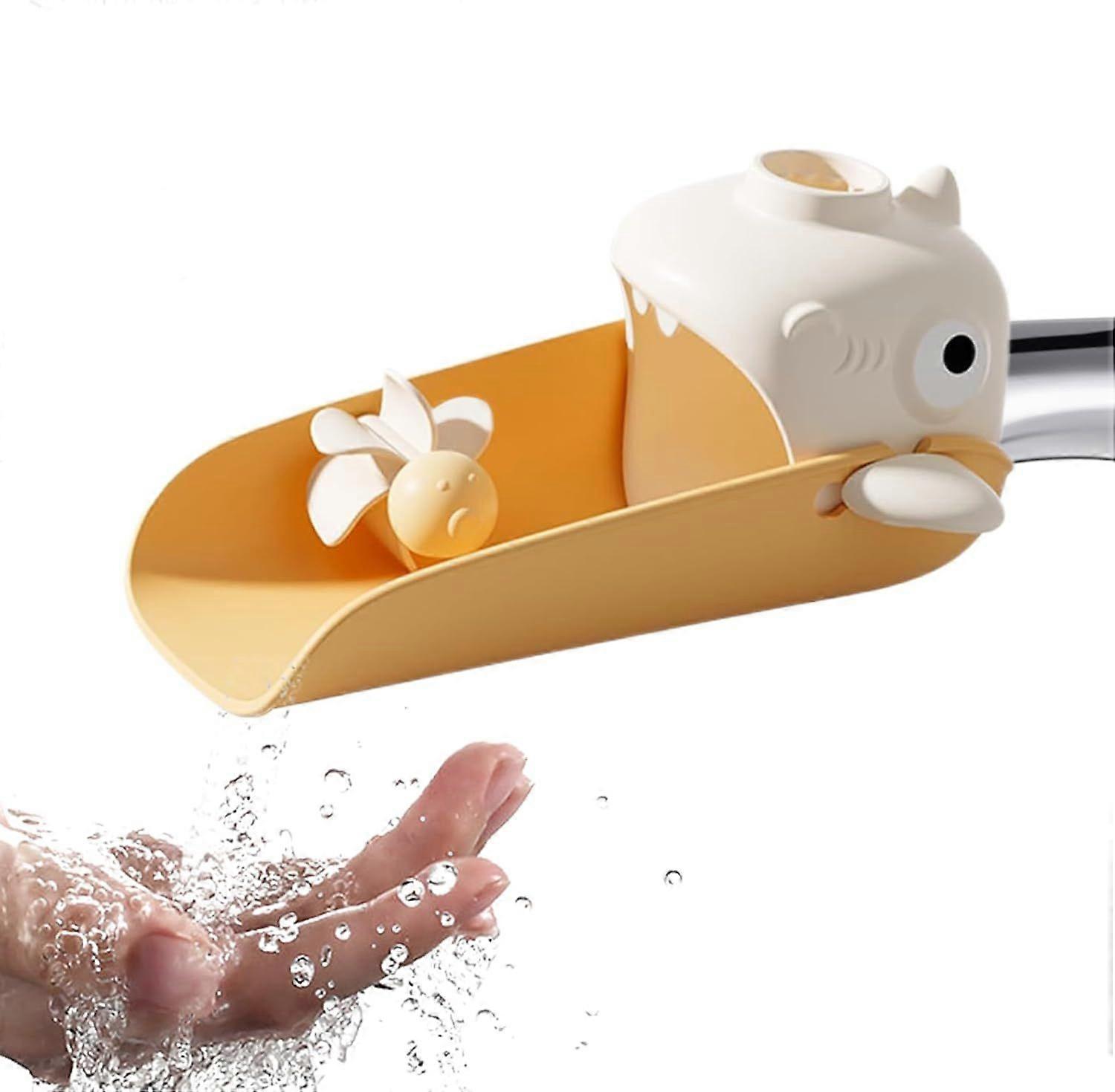 Child-Friendly Faucet Extender | Interactive Shark-Shaped Sink Extender | Temperature-Sensitive Faucet Accessory for Handwashing in the Bathroom, Show
