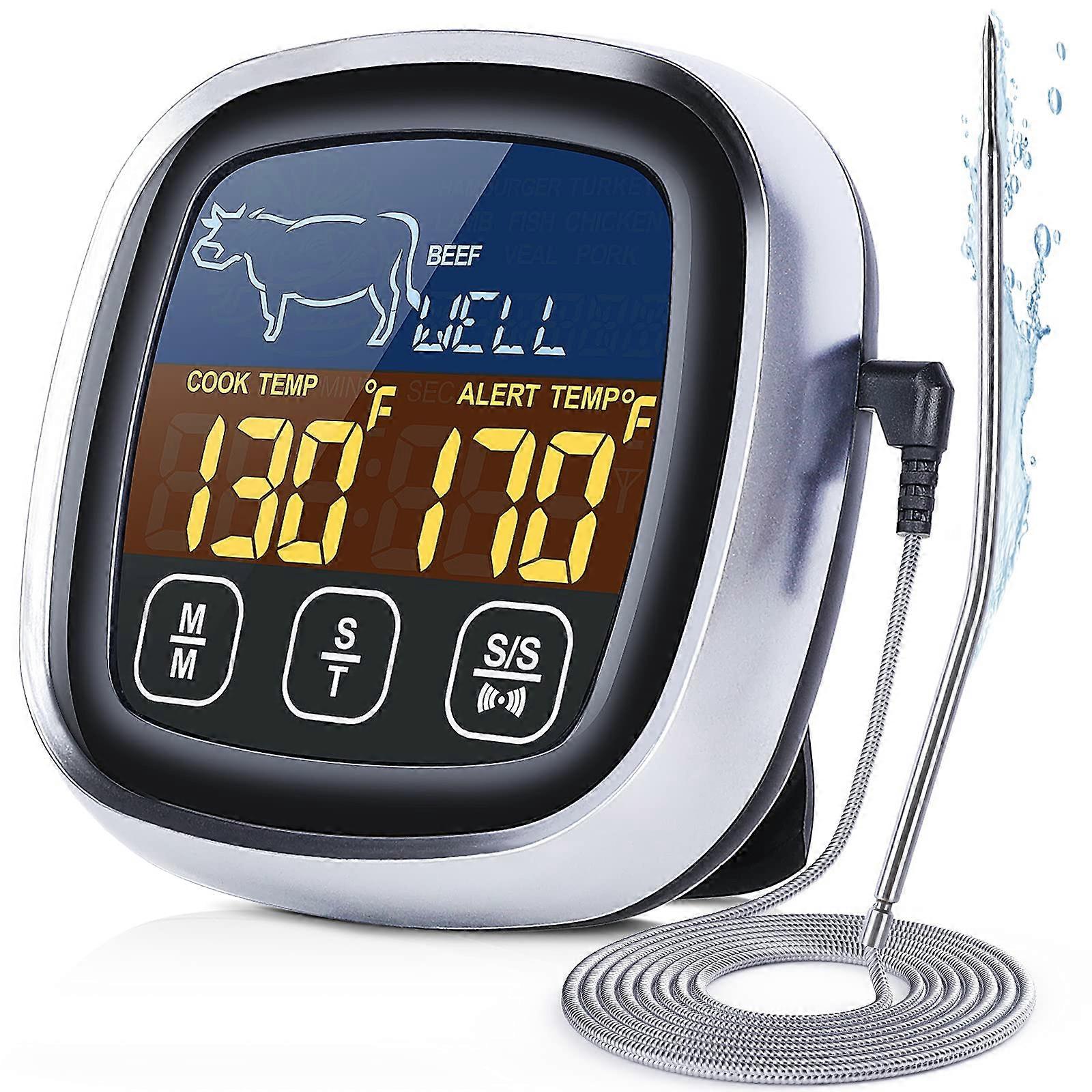 Digital Meat Thermometer with Probe, Instant 2s Read, Waterproof Backlit LCD for Cooking BBQ Oven