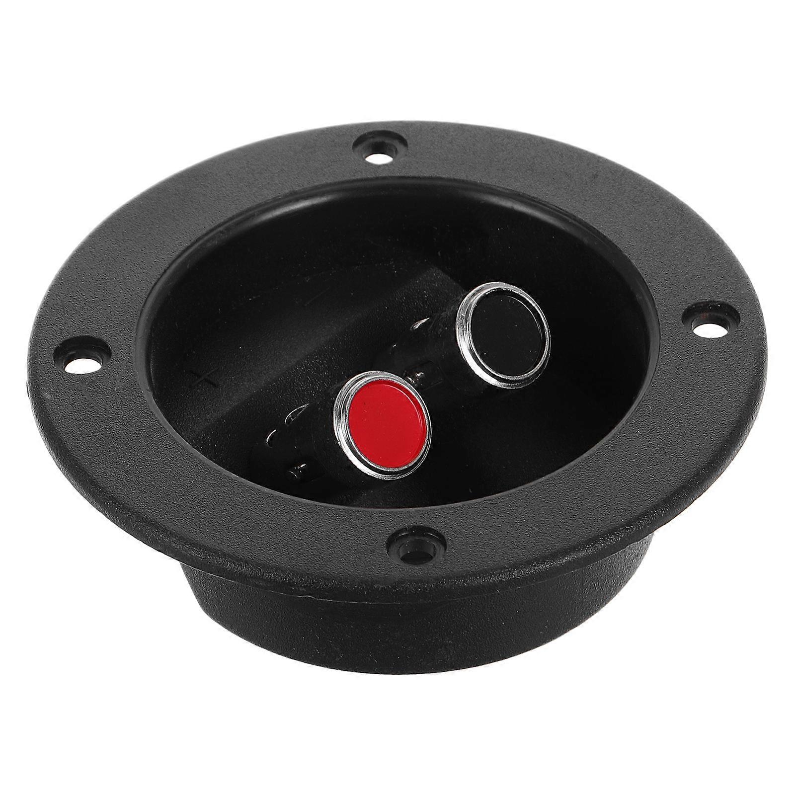Speaker Terminal Interface for Replacement Use Black Plastic Metal Durable Reliable Enhances Sound Quality 2 Pack