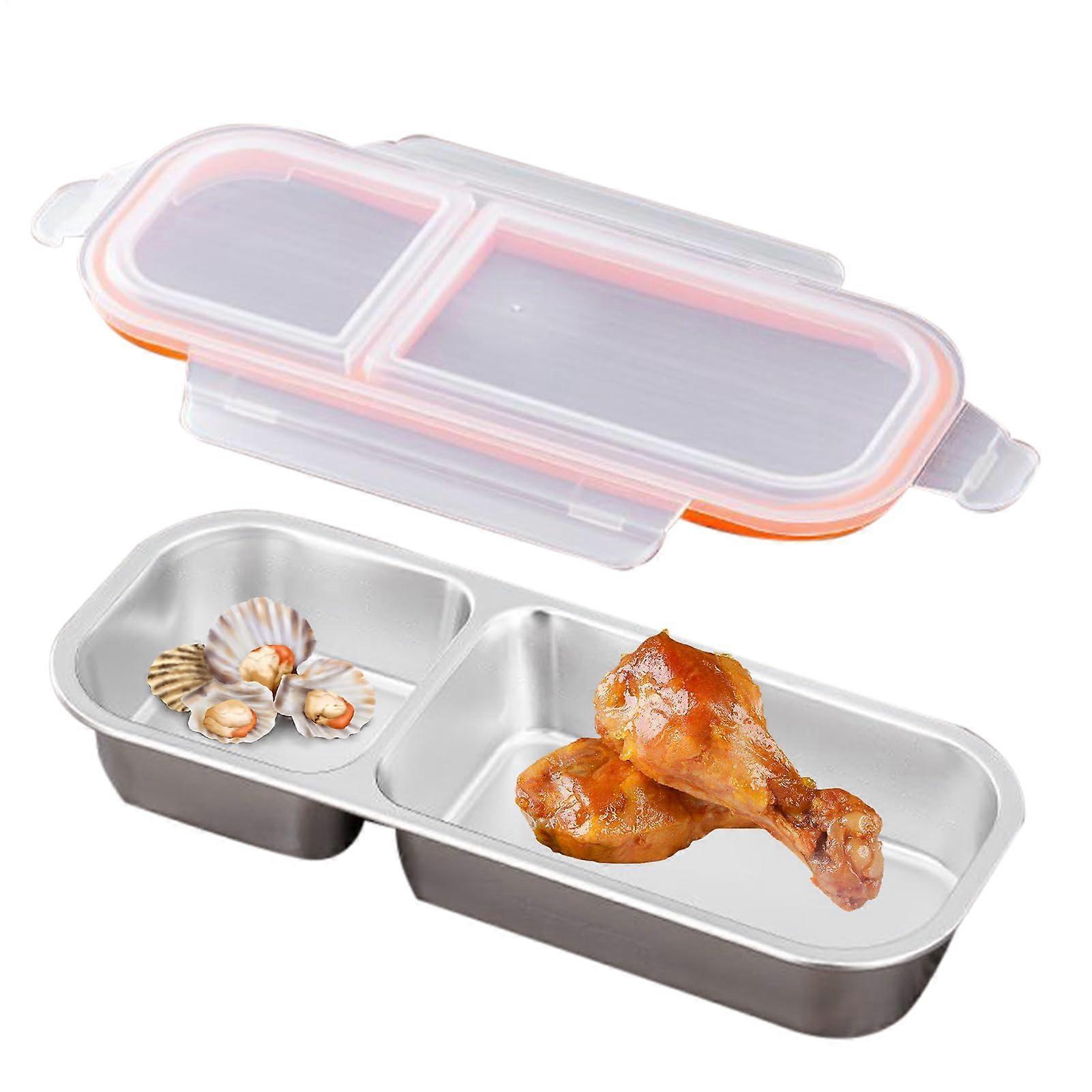 Stainless Steel Snack Box Stackable MultiCompartment Metal Fruit Box Sealed For Groceries