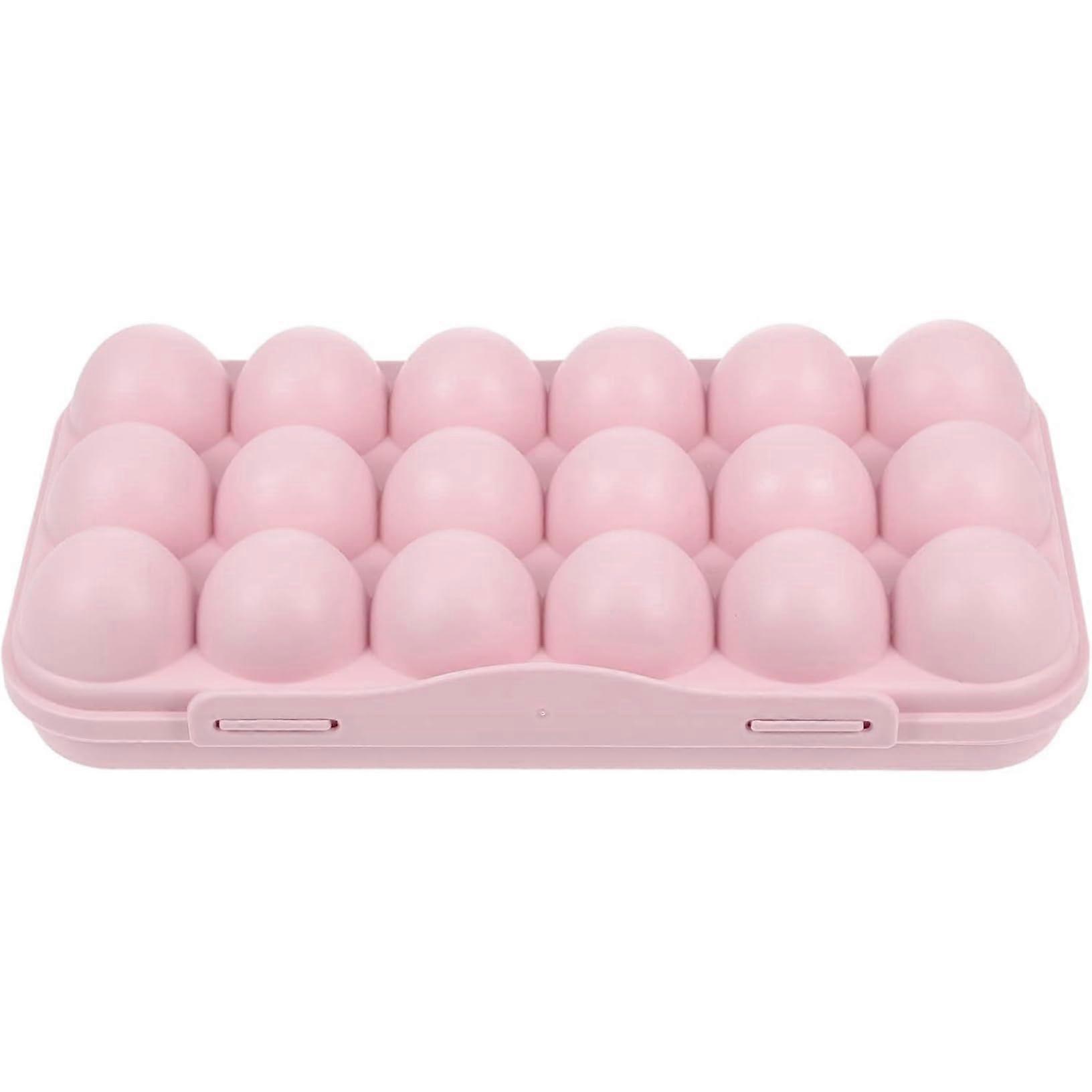 Egg Holder with Lid for 18 Eggs, Reusable Locking PP Plastic Egg Carton Organizer for Refrigerator Storage