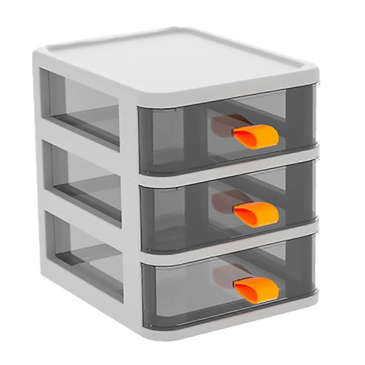 Transparent Desktop Storage Box with White Frame for Office Stationery, Makeup, and Home Items