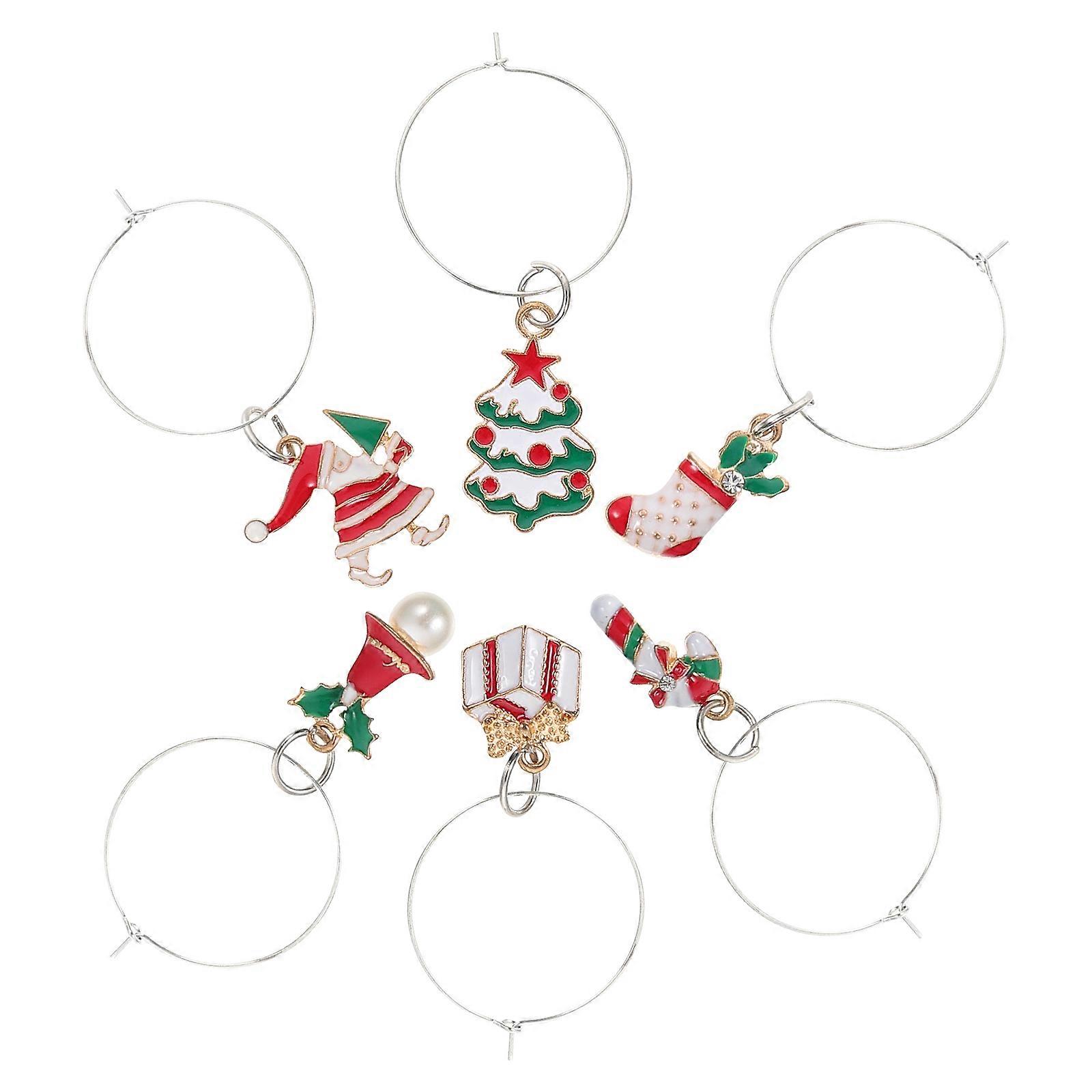 6Pcs Assorted Color Iron Drink Markers Reusable Cup Signs for Parties and Events