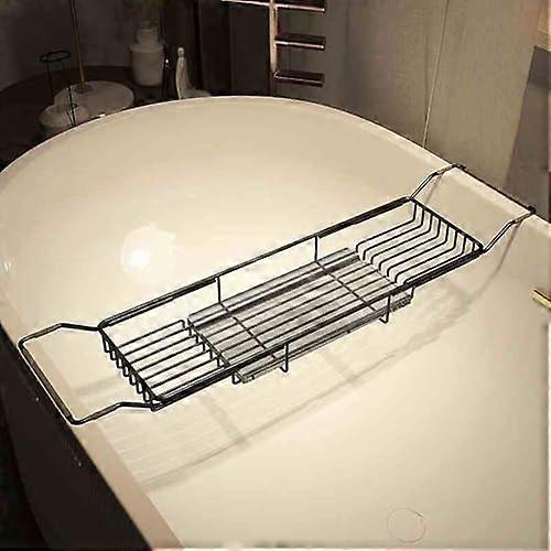 Adjustable Wooden Bathtub Tray with Handles, Easy Clean, Extendable Bath Caddy for Shampoo and Towels