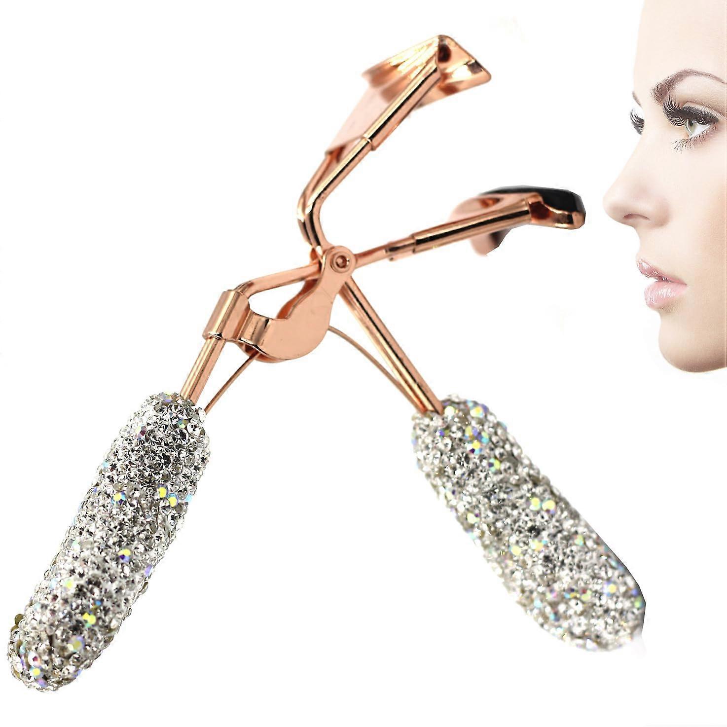 Luxury Rhinestone Eyelash Curler Silver for Precision Lash Curl and Ergonomic Comfort Grip