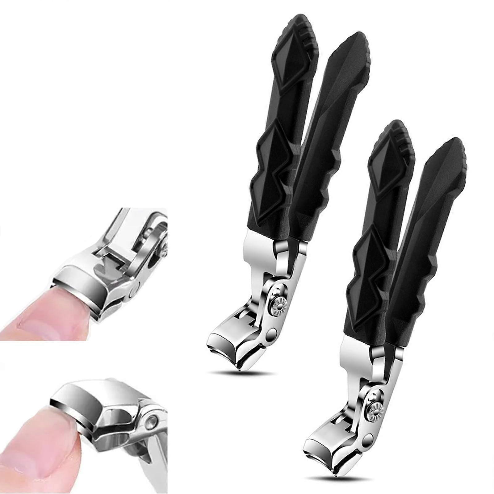 Toenail Clippers for Thick Nails, Ergonomic Angled Head, AntiSplash Design, 2PCS