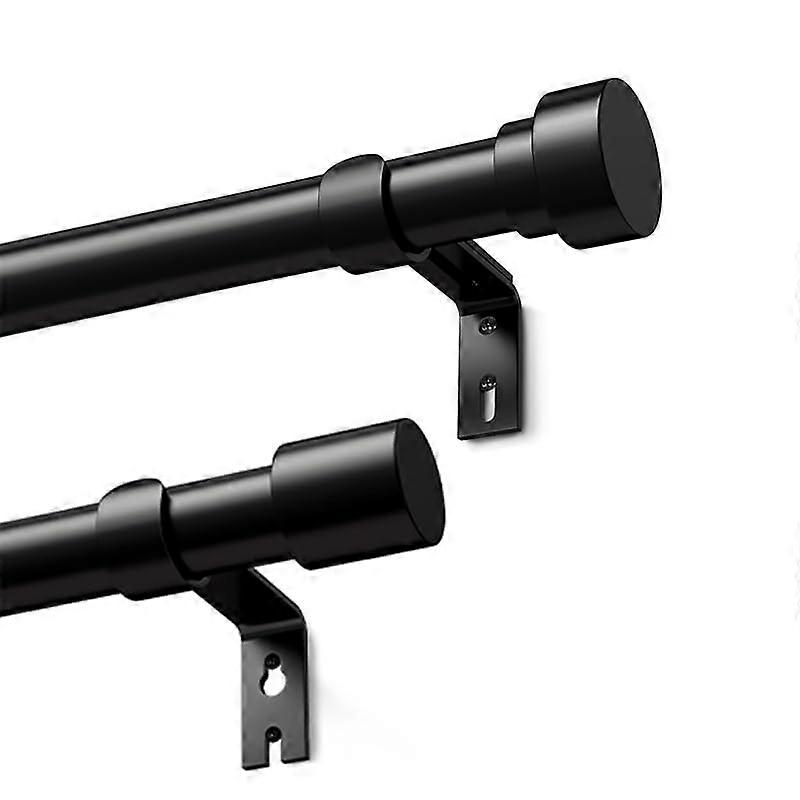 Adjustable Curtain Rod 24144 Inches Matte Black for Windows and Doors with Two Pairs of Ends
