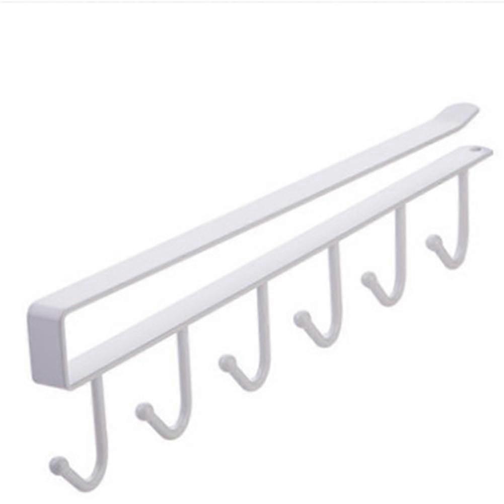 Under Cabinet Storage Rack Wardrobe White Cup Organizer