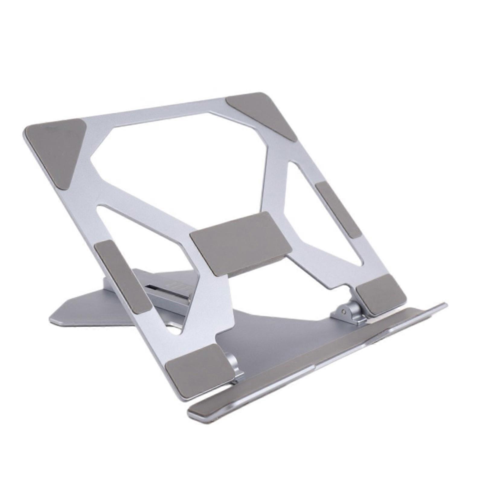 Laptop Stand for Desk Ergonomic Foldable Computer Stand Adjustable Height Stand for Collaborative Work Easy Storage  Silver