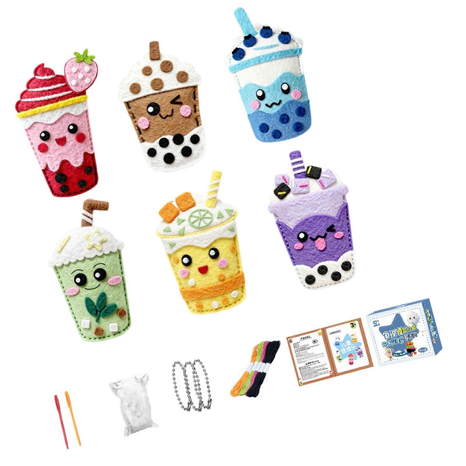 Craft Set for Children Multiple Animal Pattern Fabric Materials Portable Bag or Box International Safety Multicolor