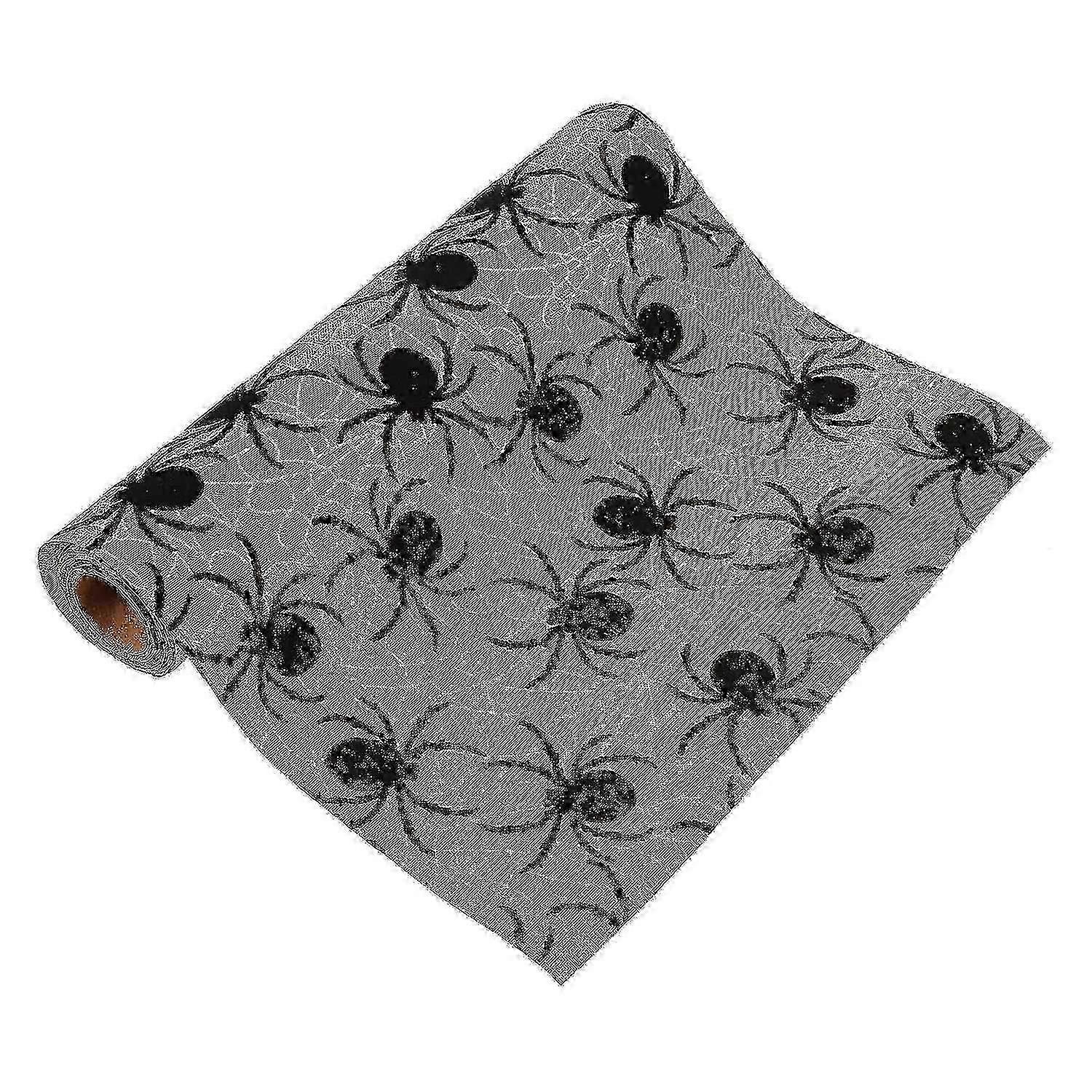 1pc Halloween Spider Table Runner Halloween Spider Tablecloth Linen Tablecloth