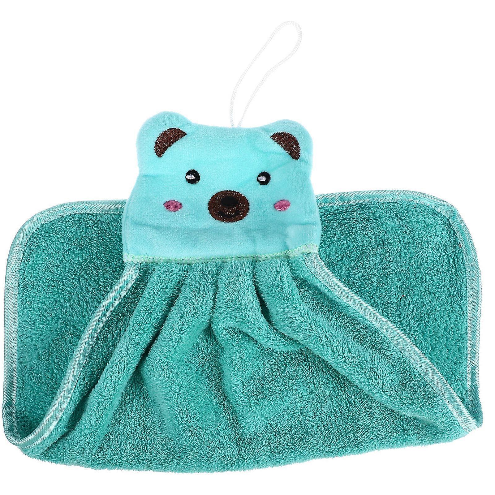 Spring Hand Towels Hanging Cat Pattern Fast Drying Coral Fleece 1Set