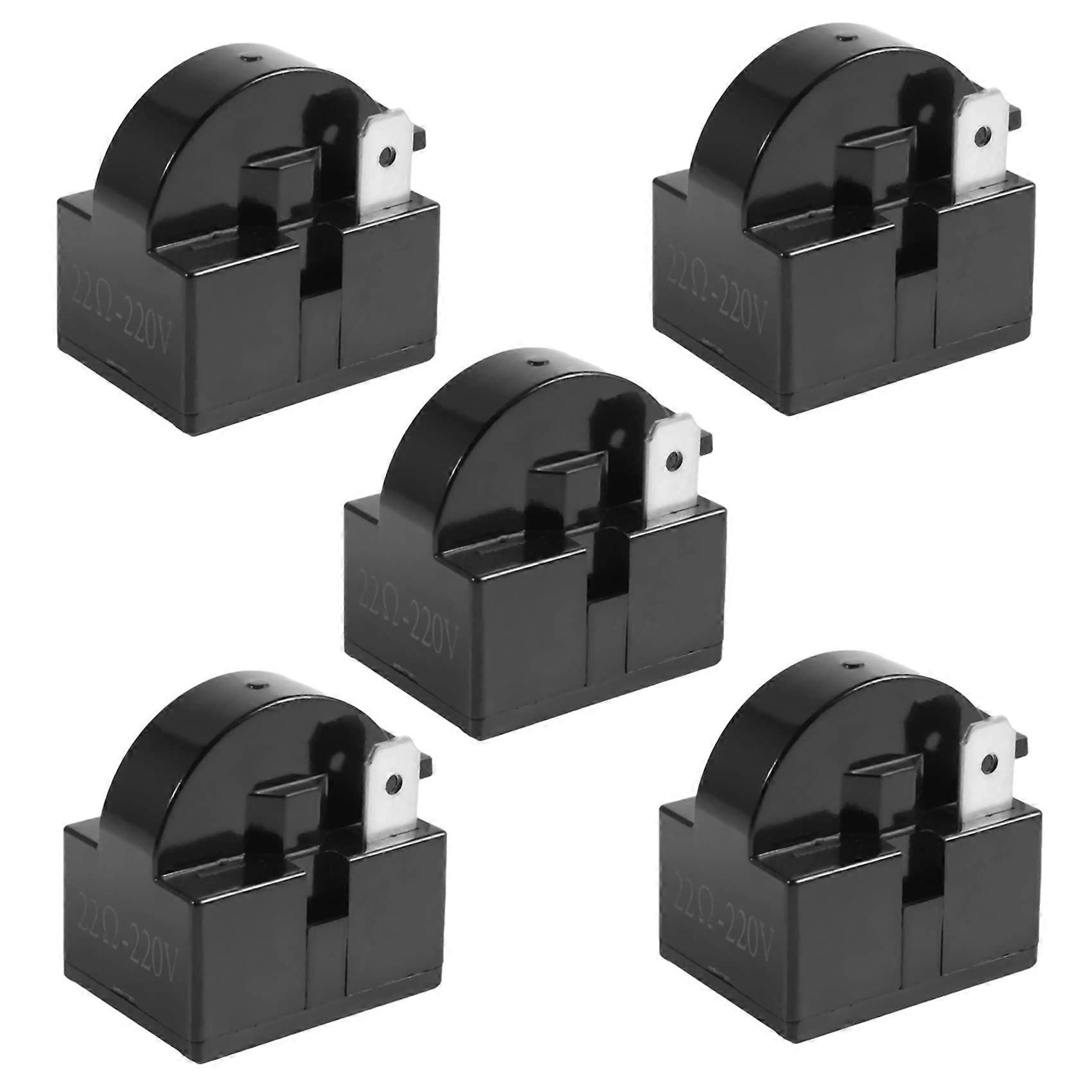 5 Pack 22 Ohm 2 Pin PTC Relay for Refrigerator Compressor, Energy Saving, Easy Install