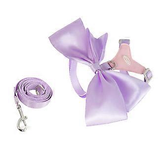 Dog Vest Lovely Bowknot Leash for Training Walking Belt for Large Medium Small Dogs Rope Multicolored  S Purple