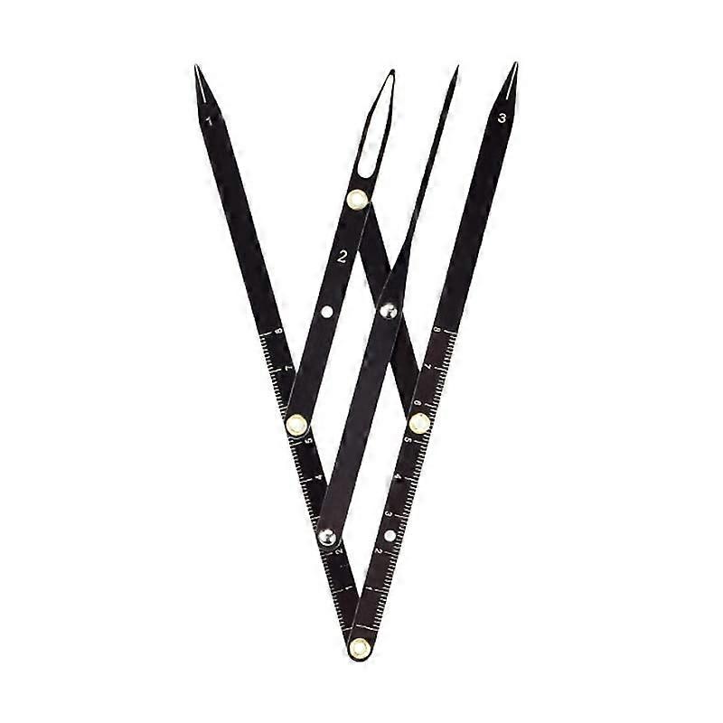 Eyebrow Golden Ratio Caliper Stainless Steel Foldable Measuring Tool for Precise Makeup Mapping Black