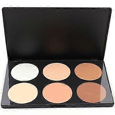 Professional 6 Color Face Powder and Concealer Palette with Lightweight Buildable Coverage