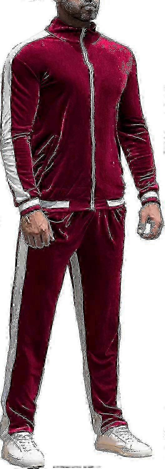Tuta da jogging in velluto da uomo - Set 2 pezzi con zip