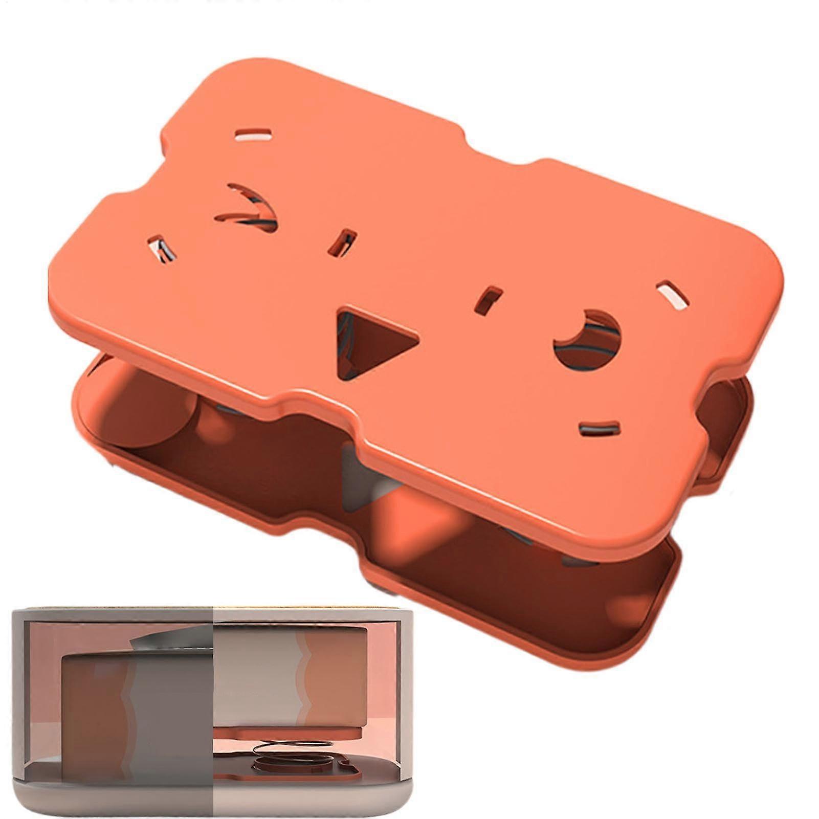 Tissue Box Holder with Automatic Lifting Spring for Quick Access, Compact Car Console Pink