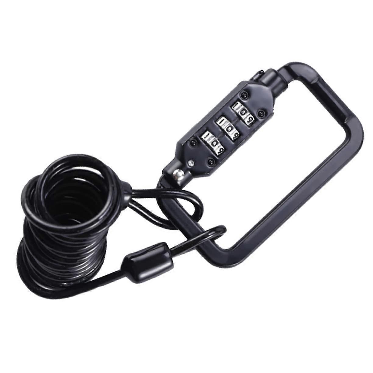 Motorcycle Helmet Cable Lock with Combination, SelfCoiling Long Cable for Bikes and Scooters Black