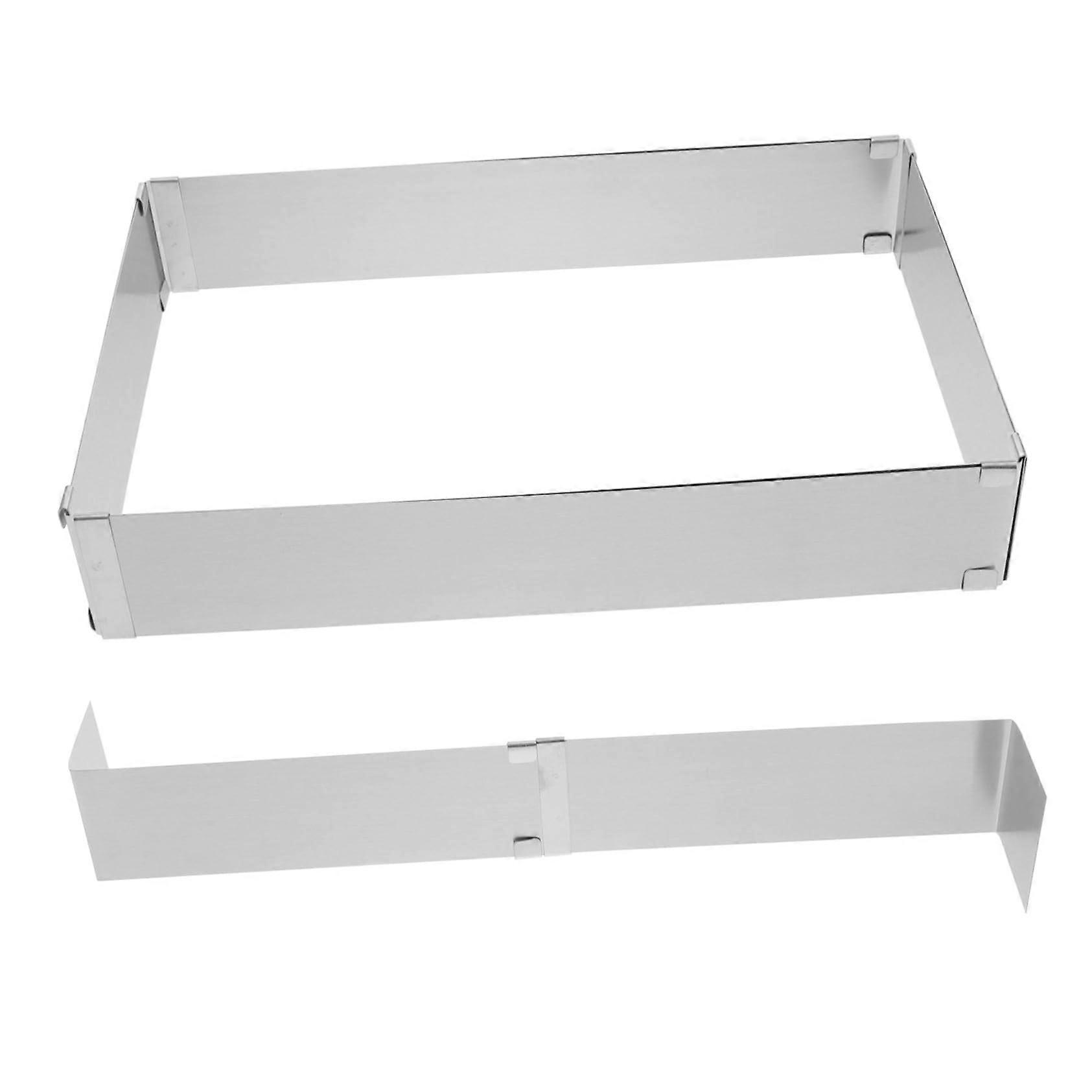 Adjustable Rectangular Cake Ring Stainless Steel Mousse Cake Mold for Layered Pastry Desserts