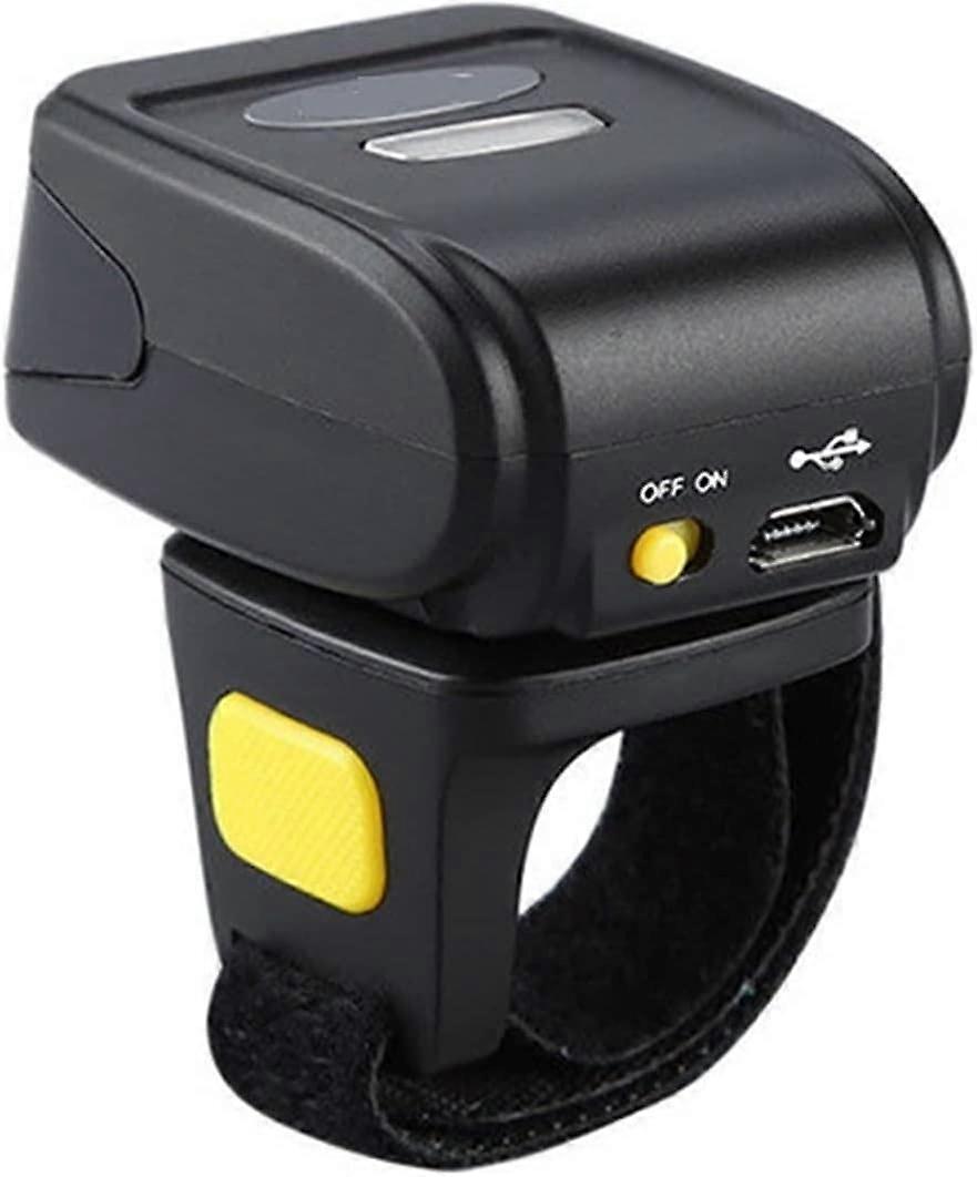Bluetooth Barcode Scanner Ring Wireless 1D 2D, Mini Hands Finger Reader for Mobile Payment