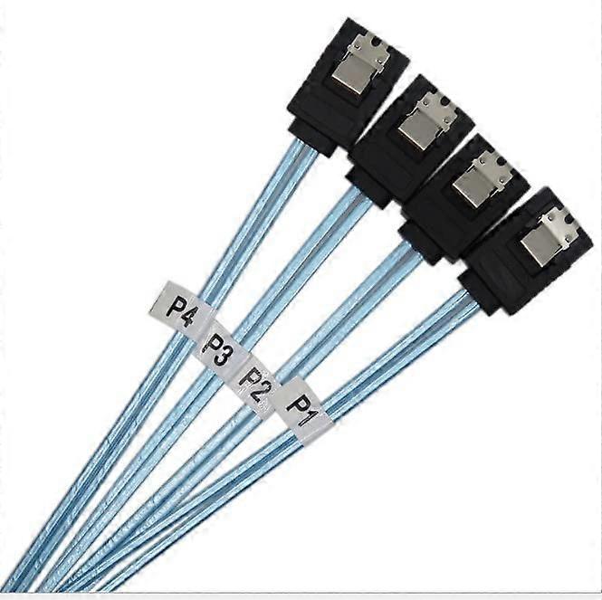 SATA III Cable 12Gbps Speed with Locking Latch Straight to Right Angle Blue 0.5m 1m