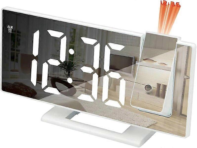 Projection Alarm Clock Large Screen Three-Level Dimming 5 Display Modes Bedroom Office Clock