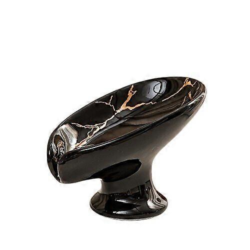 Ceramic Soap Dish with Automatic Drainage Leaf Shaped for Bathroom and Kitchen