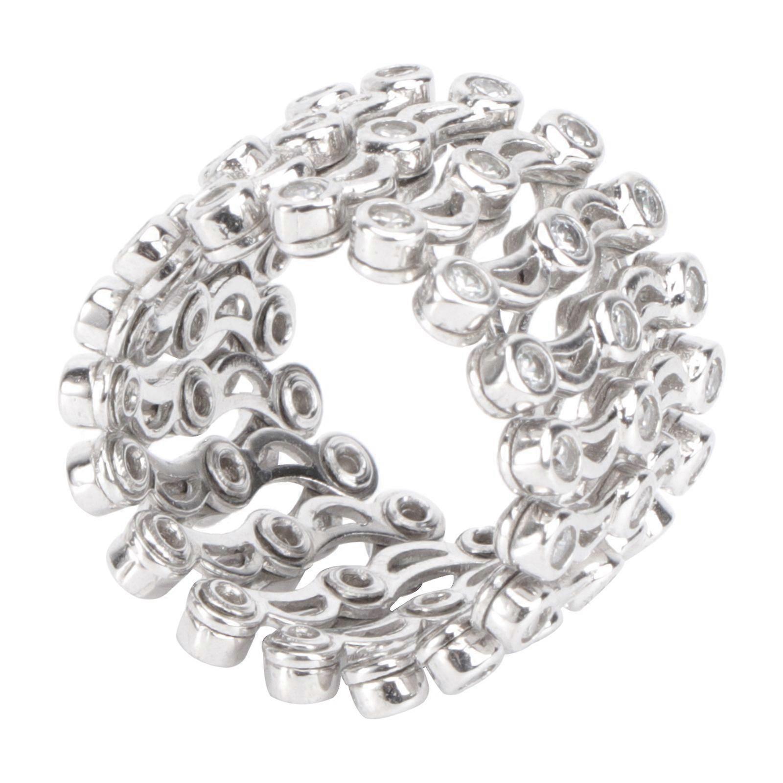 1PC Stylish Stretchable Ring Female  2 in 1 Bracelet Ring Silver Rhinestone Ring