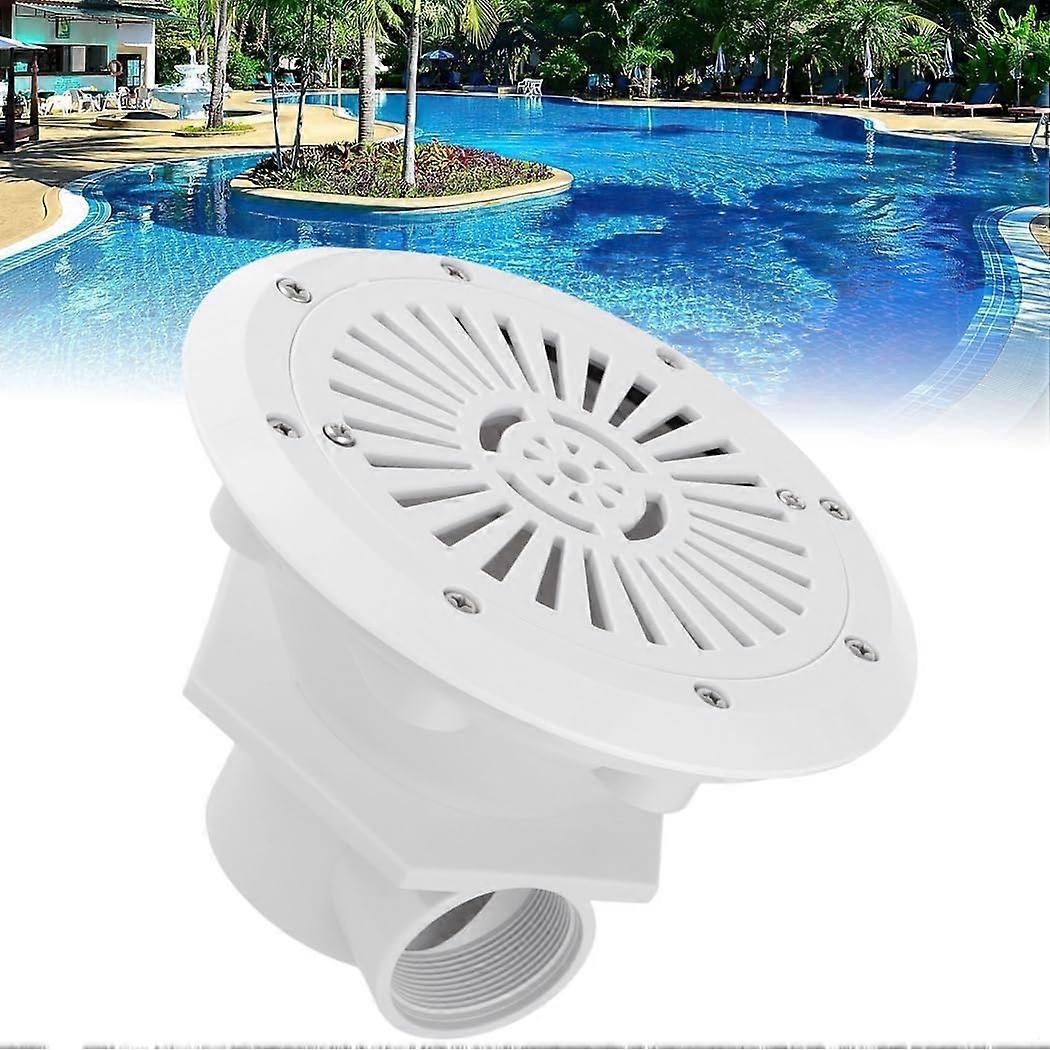 White 2Inch Pool Drain Replacement with ABS Debris Screen, Prevents Pump Clogs, Fits Standard Systems