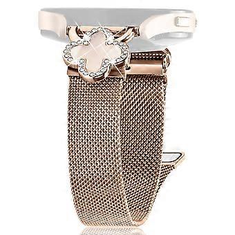 For Gabb Watch 3 Milanese Band Electroplated Stainless Steel Watch Strap Clover Decor, Size: S