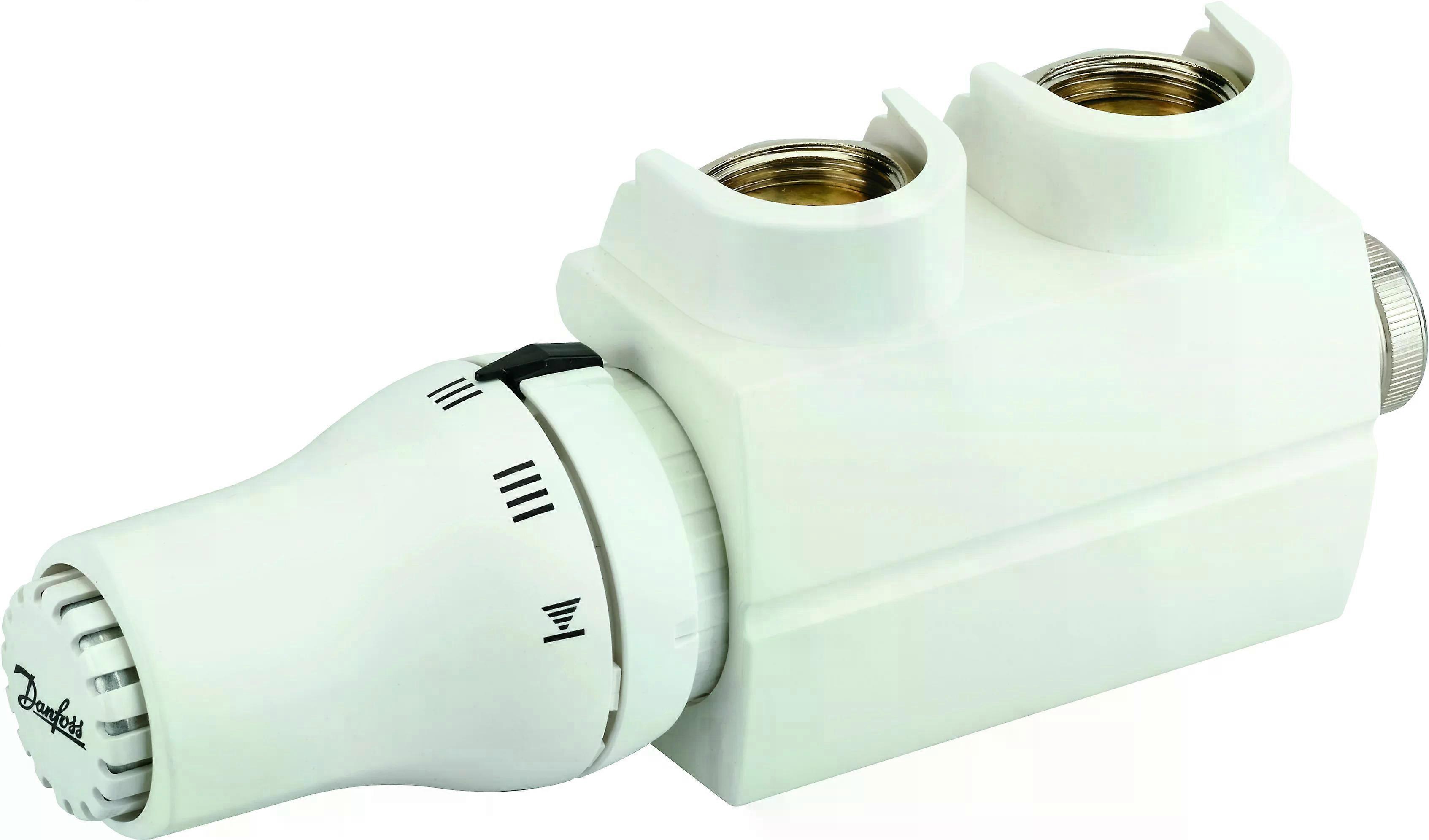 Danfoss VHS Ventilset RAL 9016 Heizkörper R 1/2, Eck