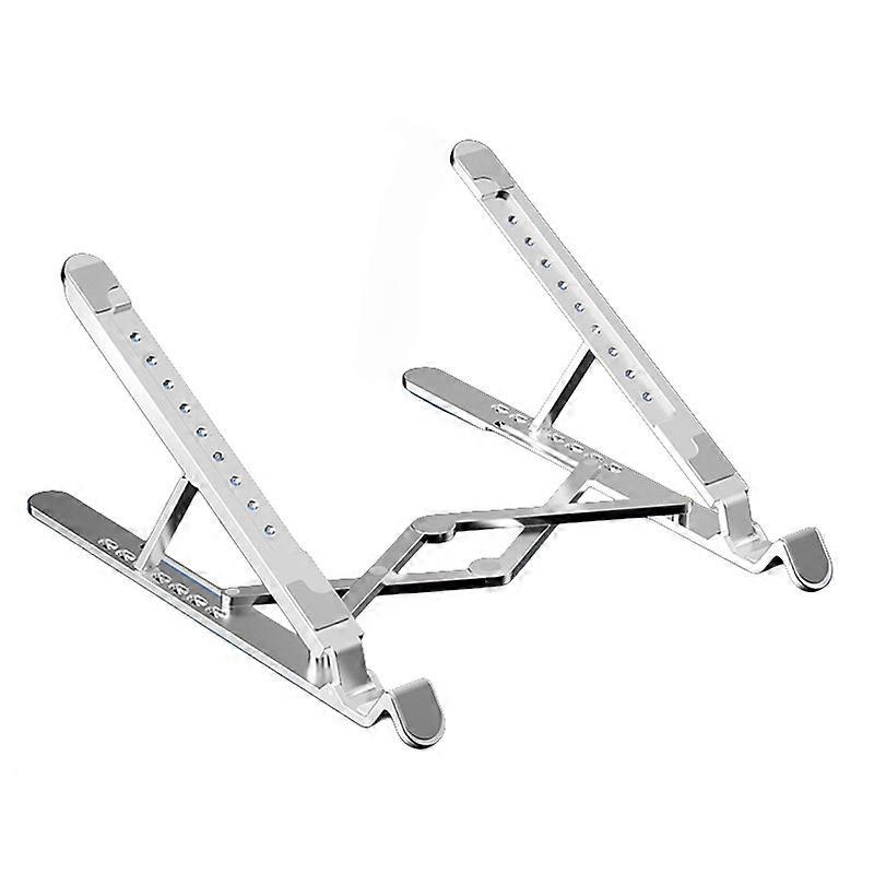 Aluminum Alloy Laptop Stand, Adjustable Height, Foldable Portable Design with Cooling Function, Silver