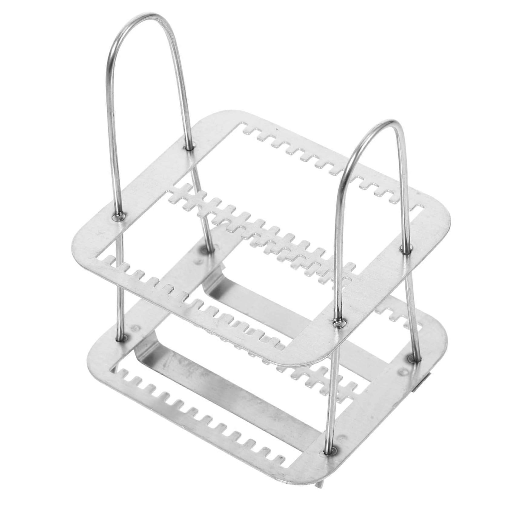 Microscope Slide Holder Stainless Steel 26 Position Rack TipResistant for Lab and Educational Use
