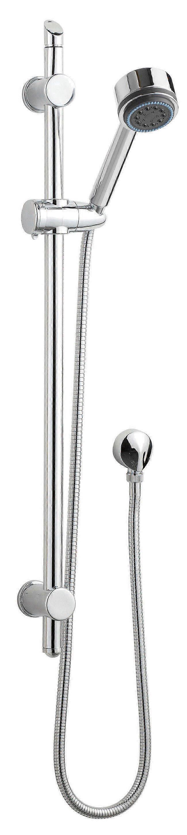 Slide Rail Shower Kit with Multi Function Head & Outlet Elbow - Chrome