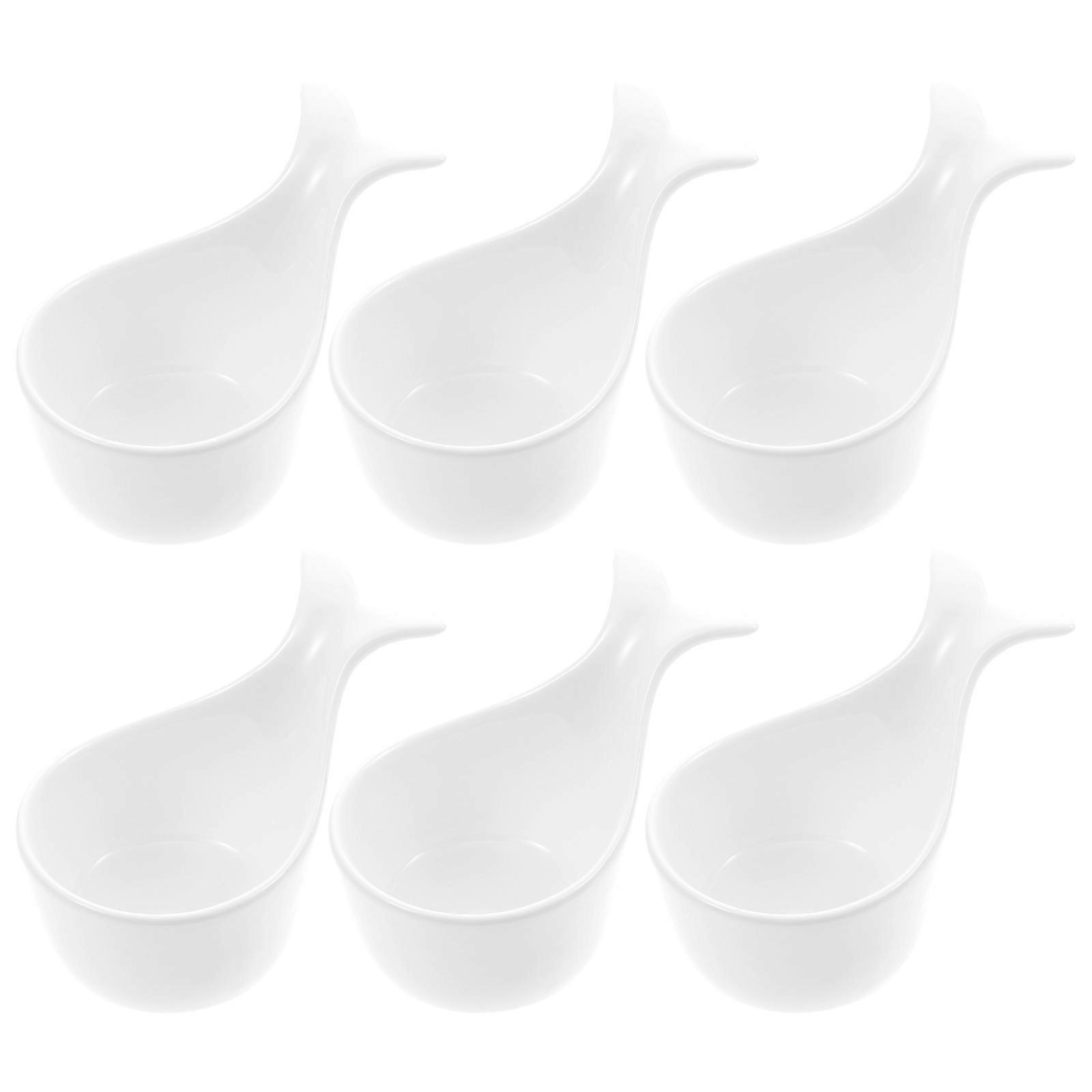 Ceramic Sauce Plate Whale Tail Shape for Kitchen Use 6Pcs Mini Bowls
