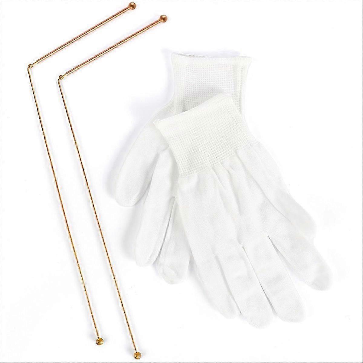 Copper Dowsing Rods 2PCS Divining Rods+Dowsing Pendulum + Divination Mat- for Divining Water,Treasur