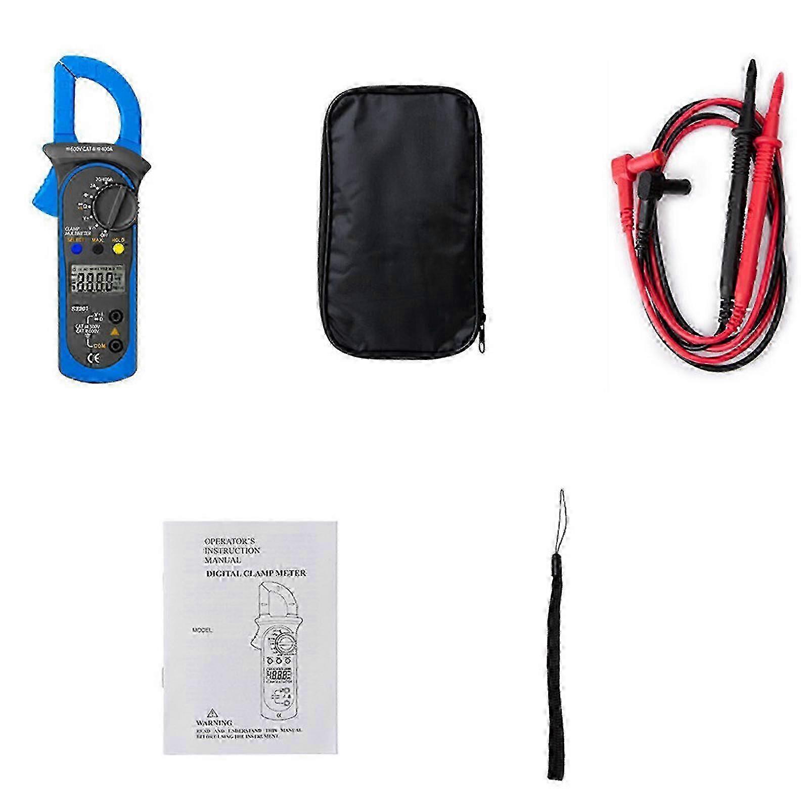 Auto Range Digital Clamp Multimeter, AC/DC Volt Ohm Amp Meter