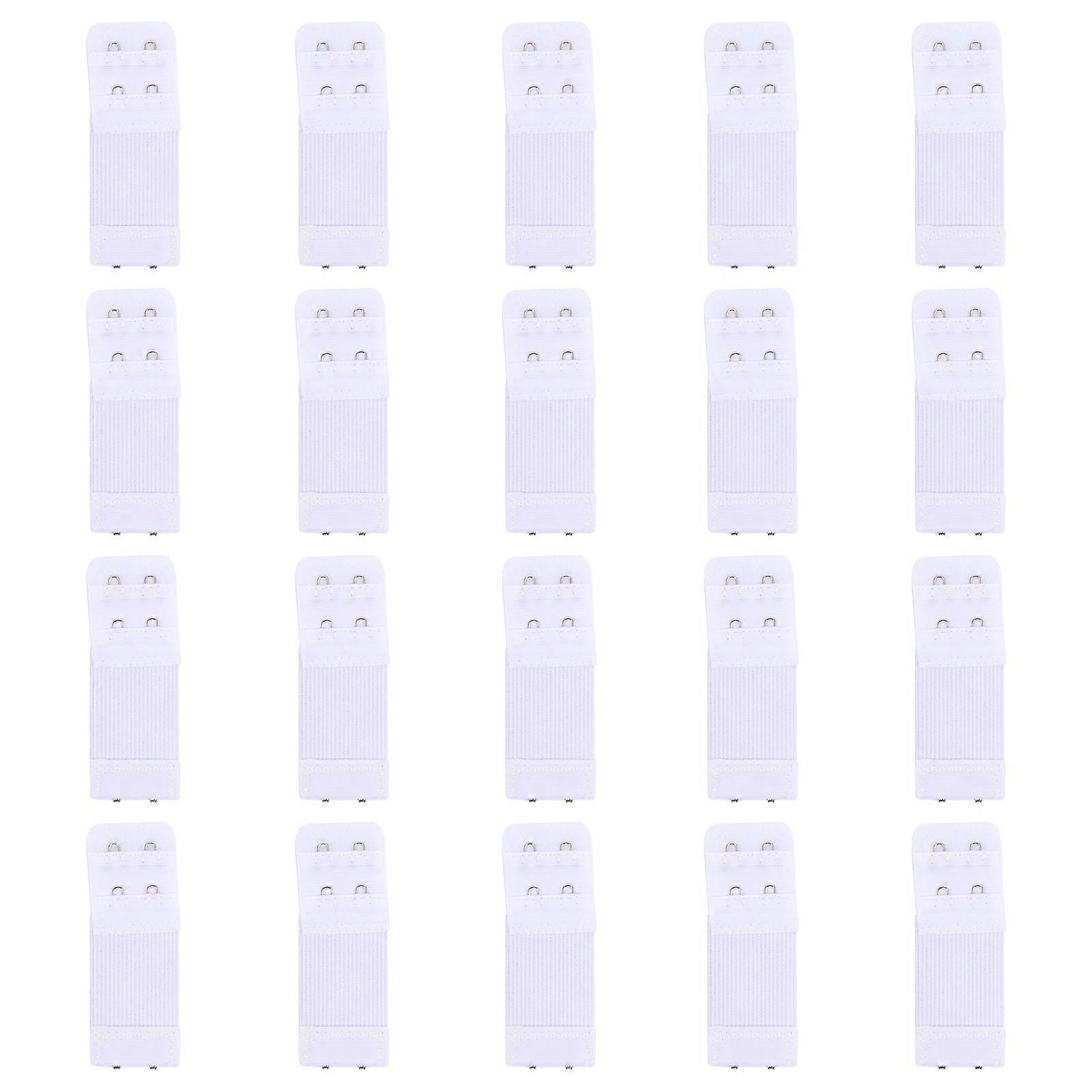 Elastic Bra Extender for Bra 20Pcs 2 Hooks 2 Rows Adjustable Comfortable