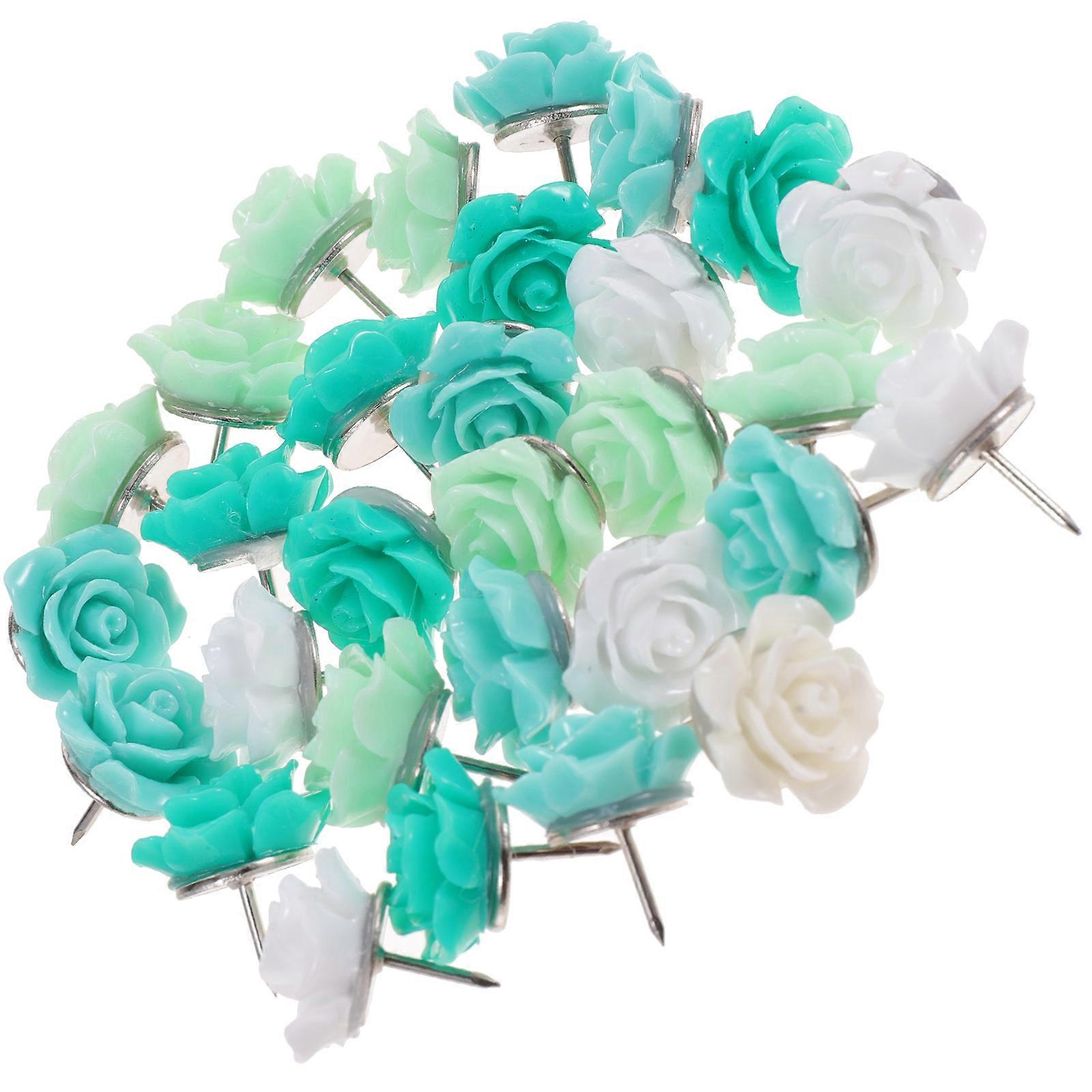 Flower Shape Colored Pushpins Multi-Function Thumbtacks 30Pcs for Home
