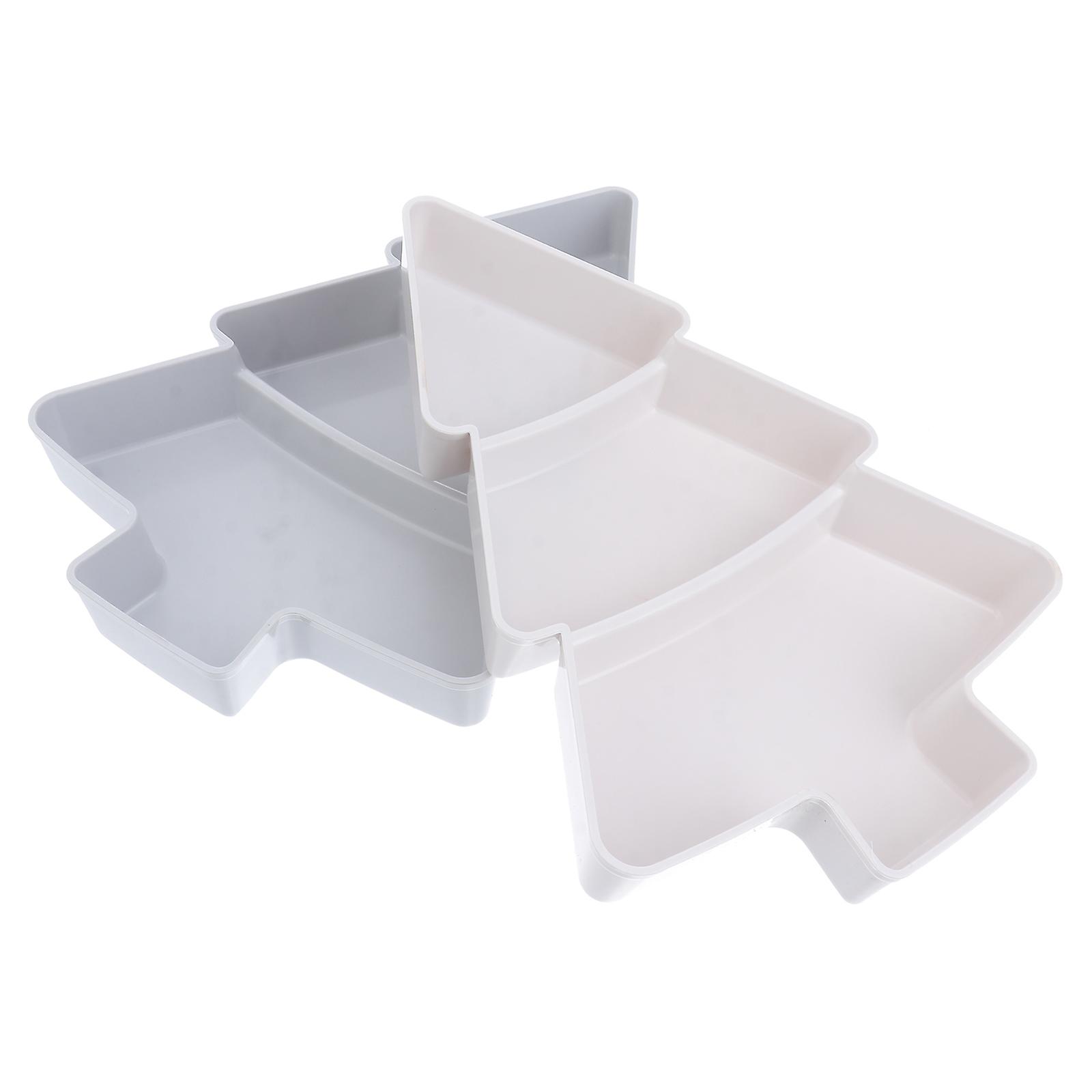 2pcs Creative Christmas Tree Shape Dish Trays Candy Snacks Nuts Plastic Plates