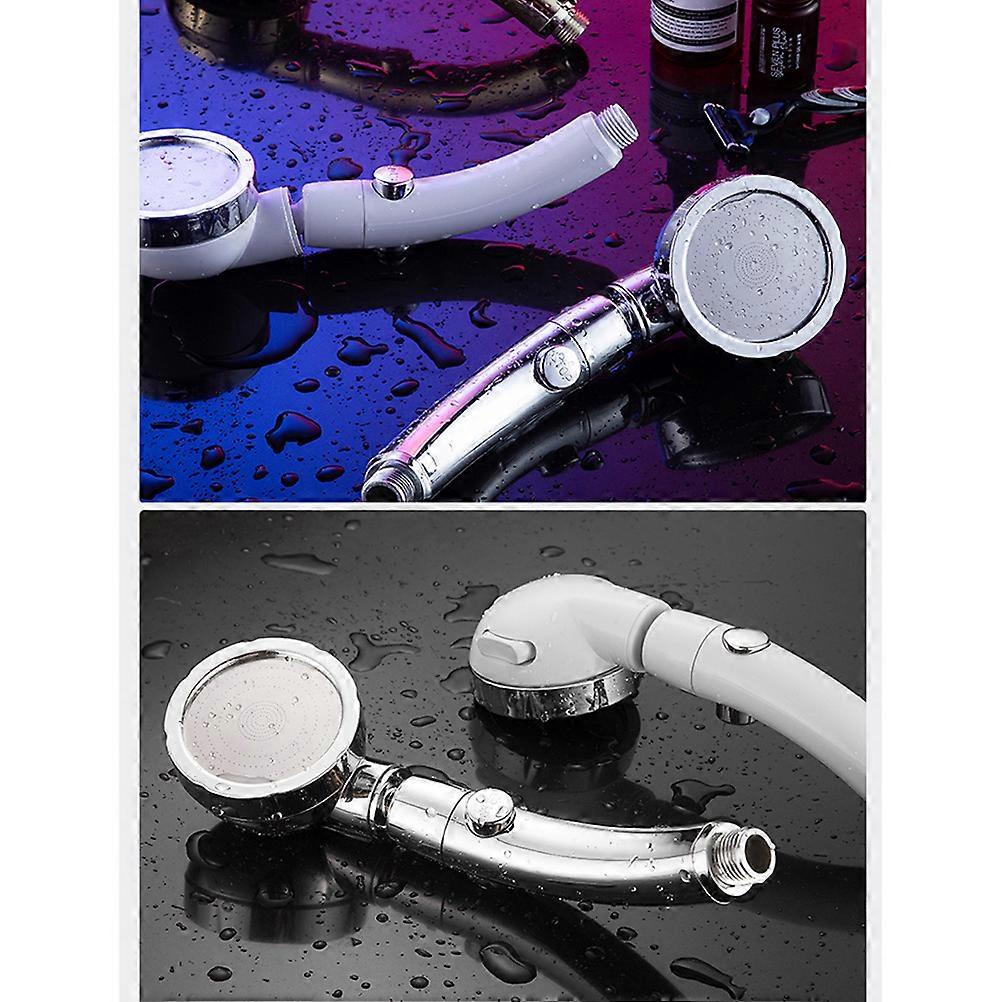 Pressurized Shaking Head Shower Shower Multi-function One-button Water Stop Nozzle(Silver)