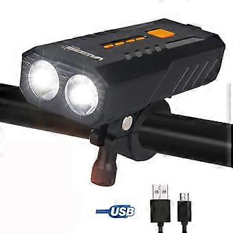 Waterproof Front Bike Light  6 Modes Usb Recahrgeable Led Bicycle Headlight Aluminum Alloy Cycling Light With Safety Rear Light