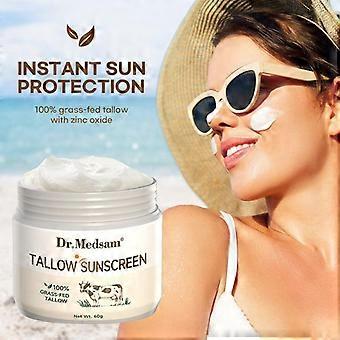 60g Zinc Oxide Tallow Sunscreen, Moisturizing Cream with Organic Grass-Fed Tallow, Snow Cream
