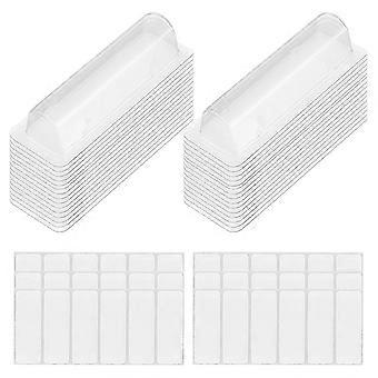 60 stuks lippenbalsemzakjes, doorzichtig plastic, doorzichtige lippenstiftgeldhouder, plastic koepels met dubbelzijdige tape