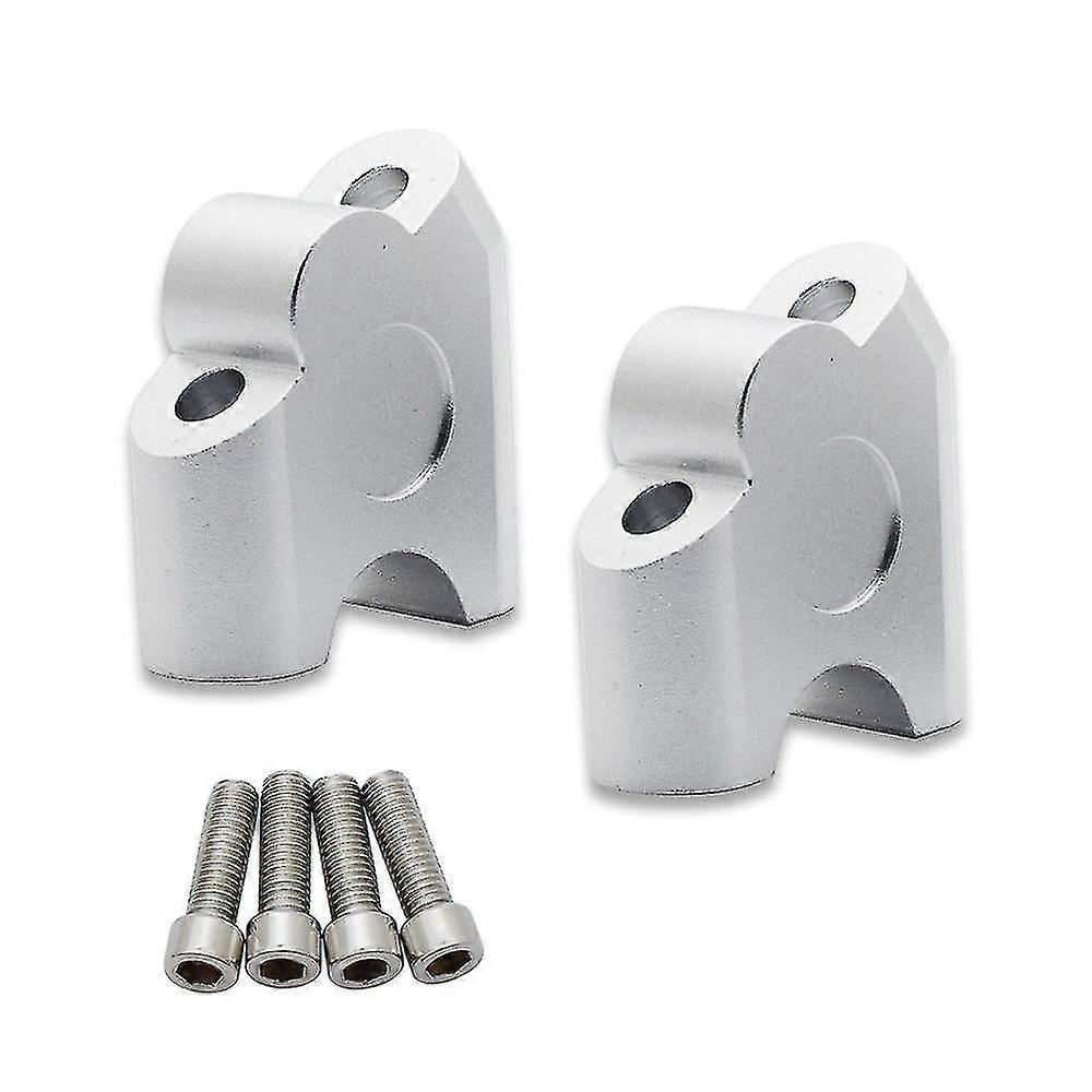 Handlebar Riser,22mm Universal Motorcycle Handle Bar Riser Handlebar Clamp Back Move Mount Adapter (chrome)2pcssilver