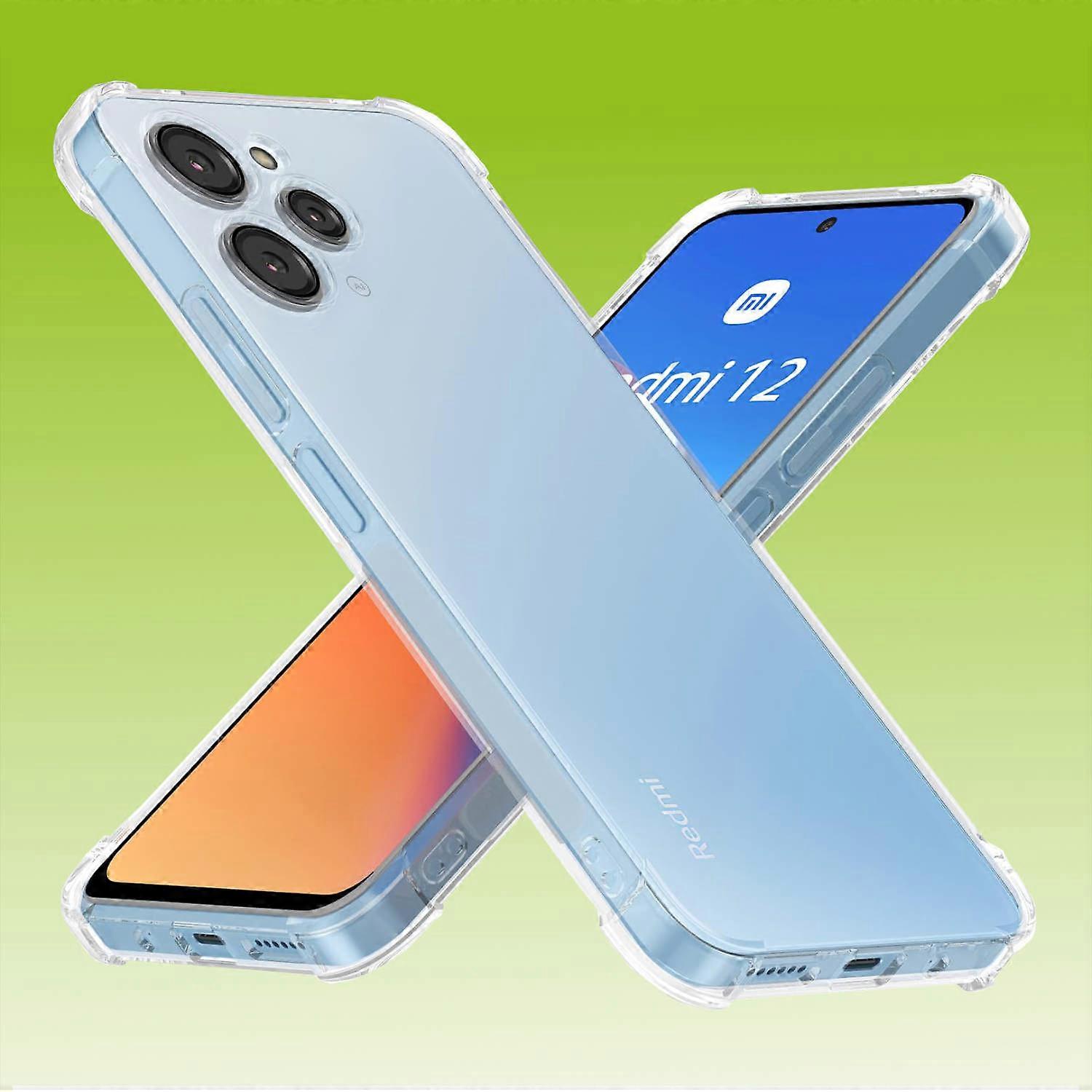 For Xiaomi Redmi 12 Shockproof Silicone Protective Transparent Phone Case Cover